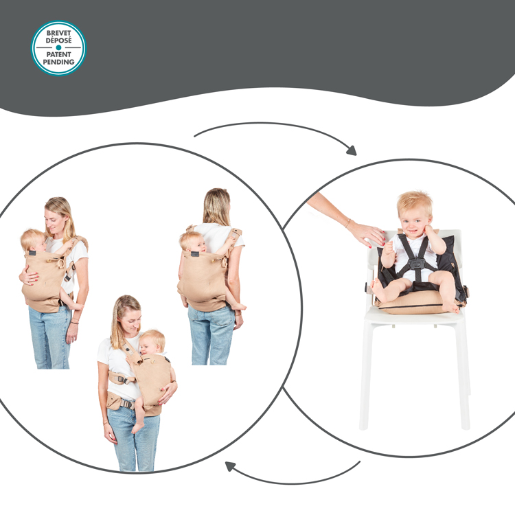 Porte bébé évolutif en réhausseur Moov & Boost beige noisette (Babymoov) - Image 5