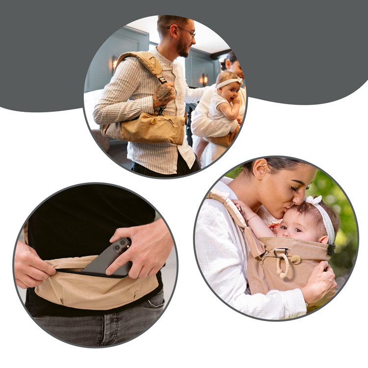 Porte bébé évolutif en réhausseur Moov & Boost beige noisette (Babymoov) - Image 3