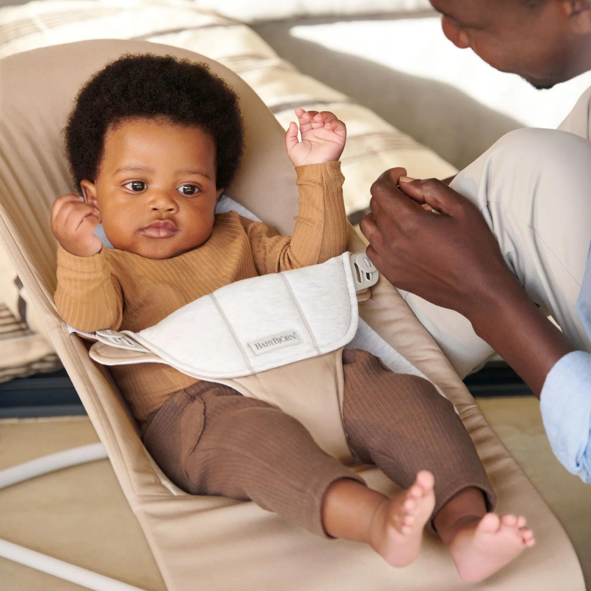 Transat Balance Soft coton-jersey Beige-gris Beige-gris (BabyBjörn) - Image 1