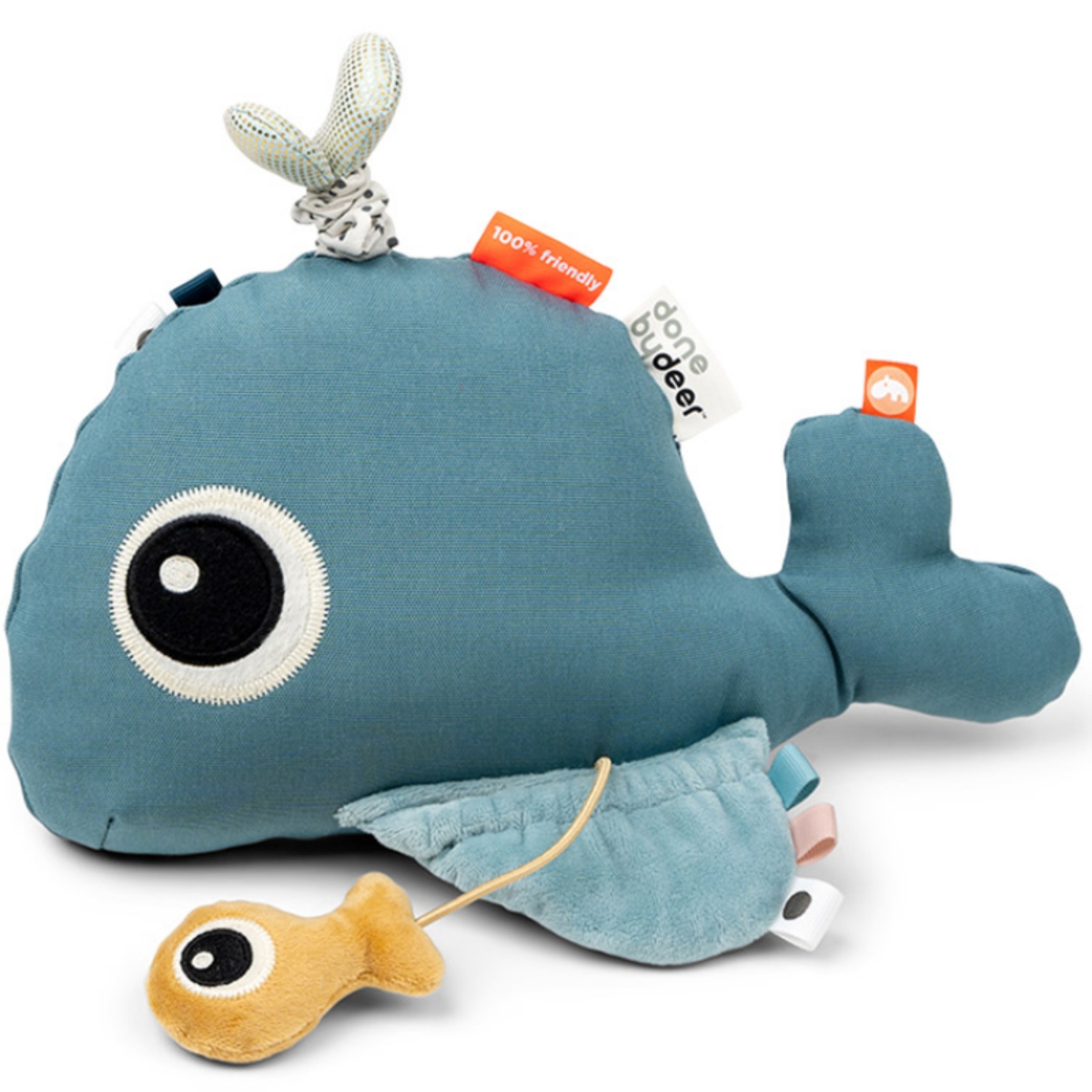 Peluche d'activités avec miroir baleine Wally (Done by deer) - Image 1