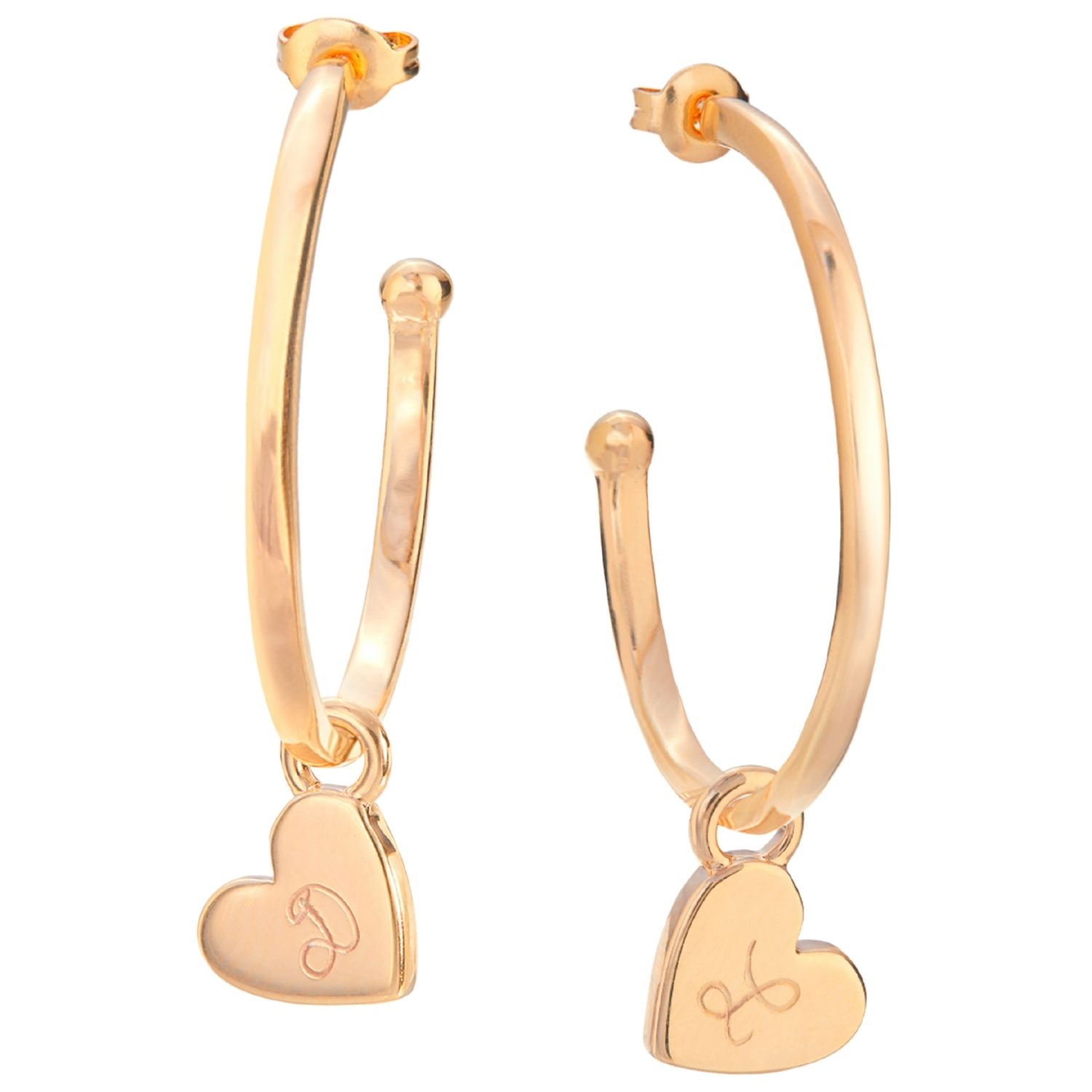Merci Maman - Boucles d'oreilles Coeur personnalisable (plaqué or 18 carats)