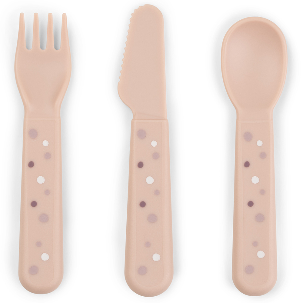 Done by deer - Set de 3 couverts Happy dots Rose