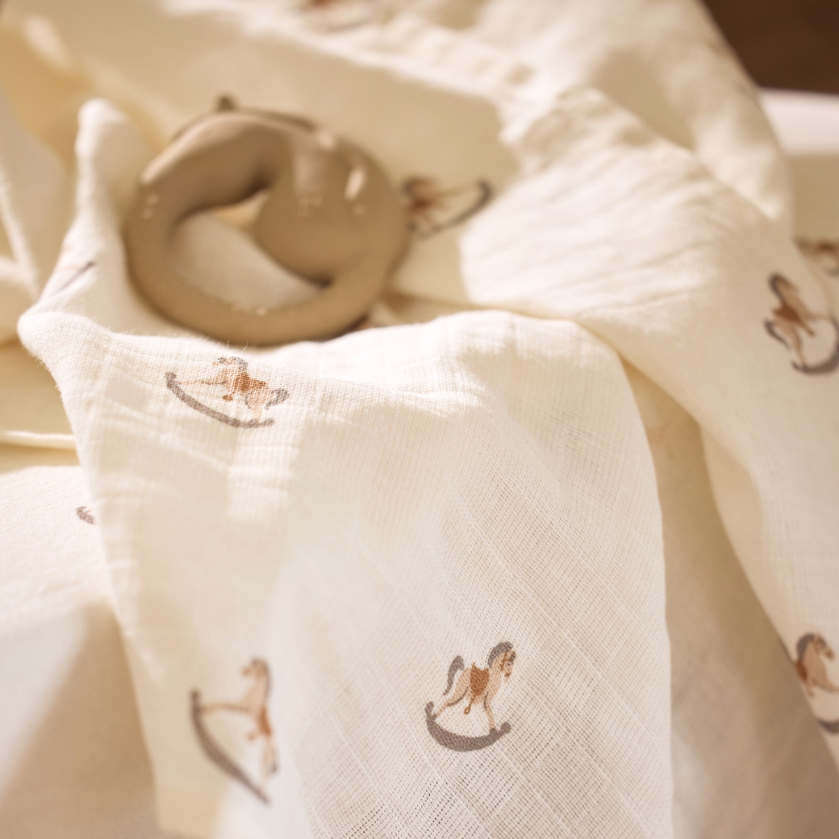Lot de 3 langes en coton Nostalgic Ride (70 x 70 cm) (Jollein) - Image 3