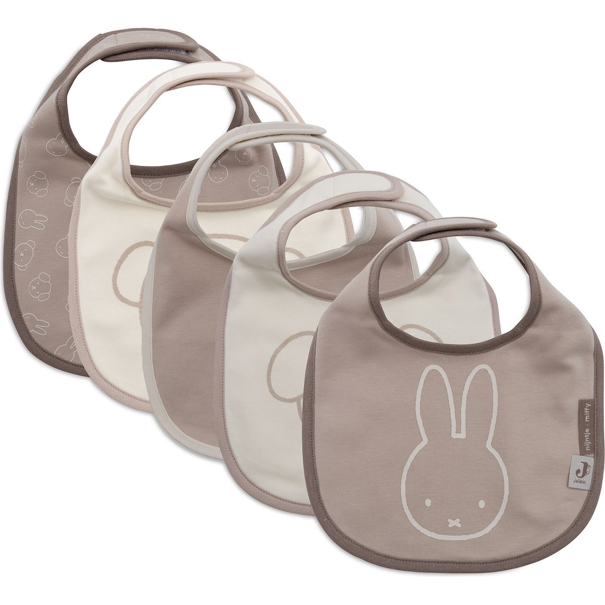 Jollein - Lot de 5 bavoirs imperméables Miffy and Friends