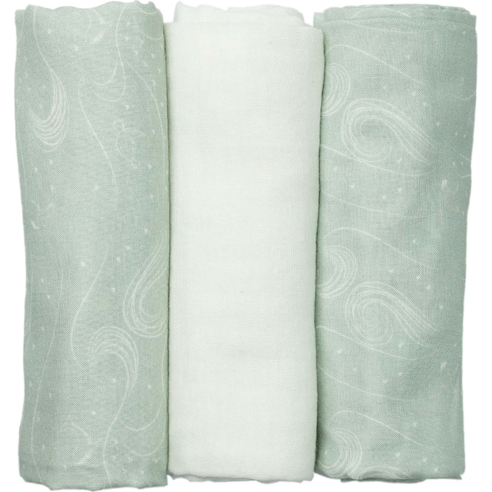 Lot de 3 langes en mousseline Au large de Nova (70 x 70 cm)