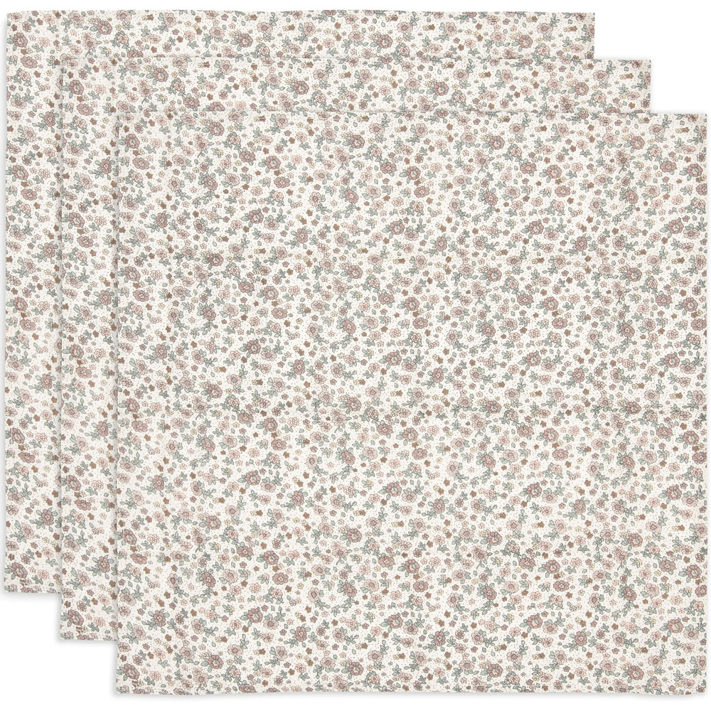 Jollein - Lot de 3 langes en gaze de coton Retro Flowers (70 x 70 cm)
