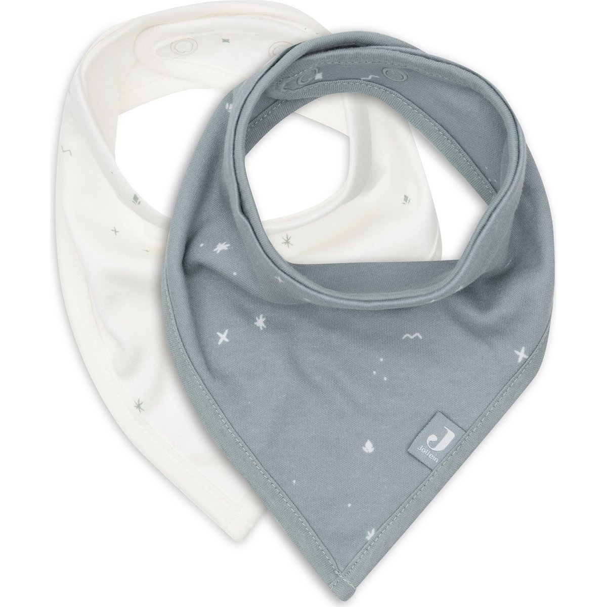 Jollein - Lot de 2 bavoirs bandana Twinkling Sea Green