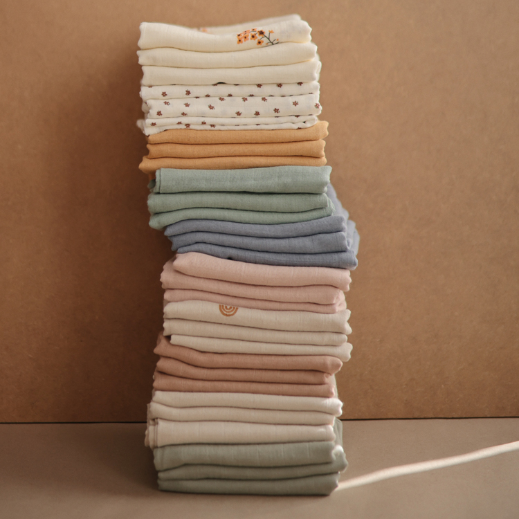 Lot de 3 langes en coton bio Rainbow (60 x 60 cm) (Mushie) - Image 3