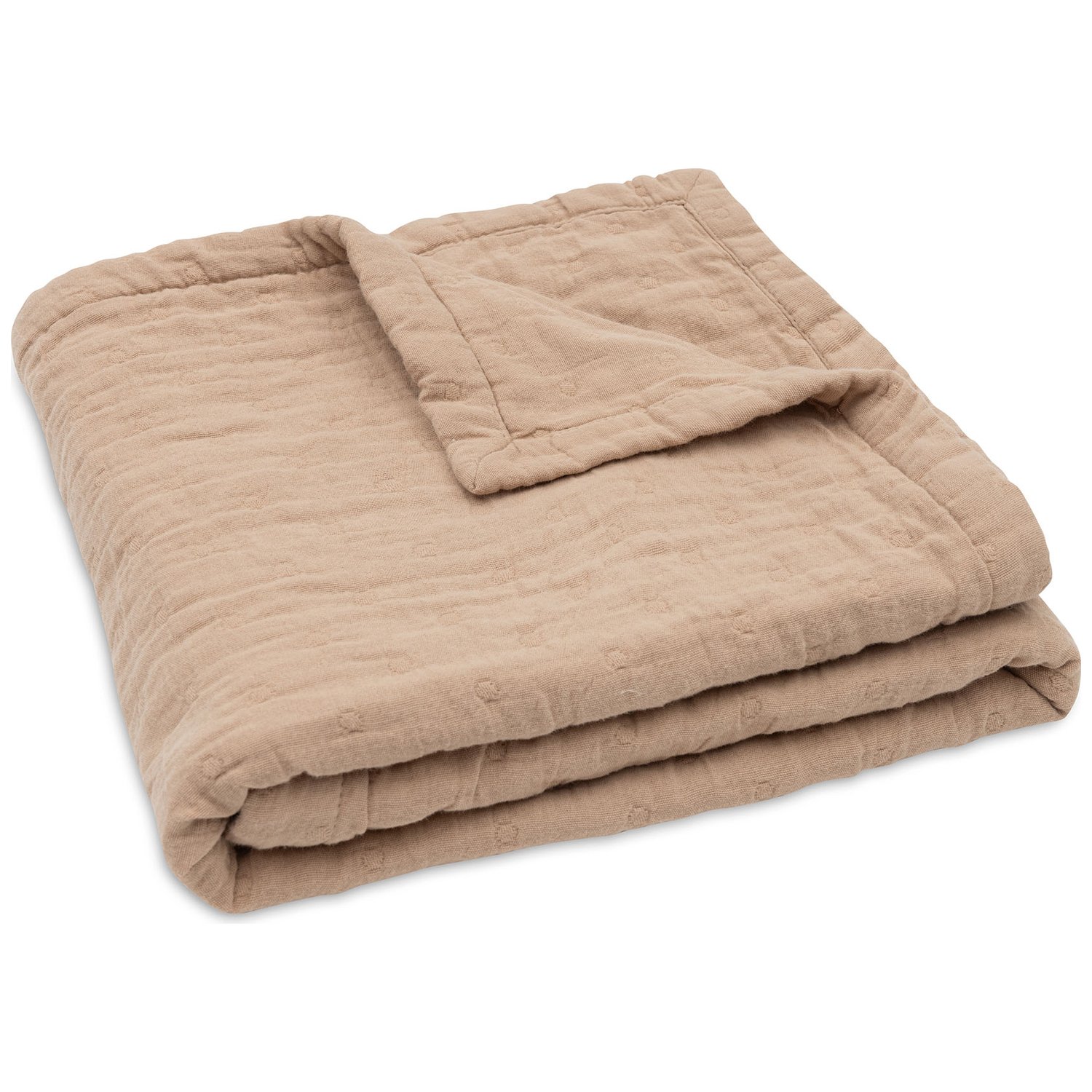 Jollein - Couverture en gaze de coton Jacquard Biscuit (75 x 100 cm)