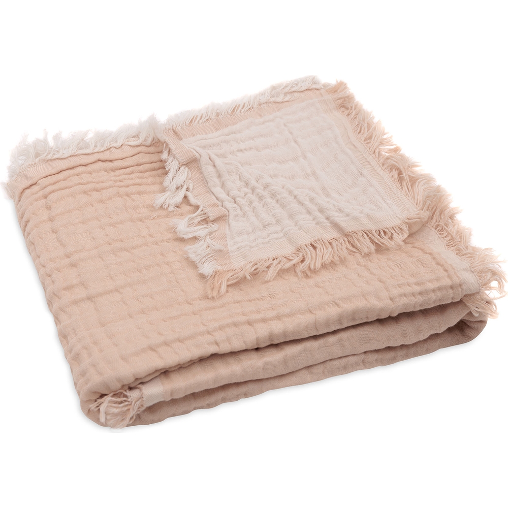 Couverture en coton Fringe Moonstone-Ivory (75 x 100 cm) (Jollein) - Image 1