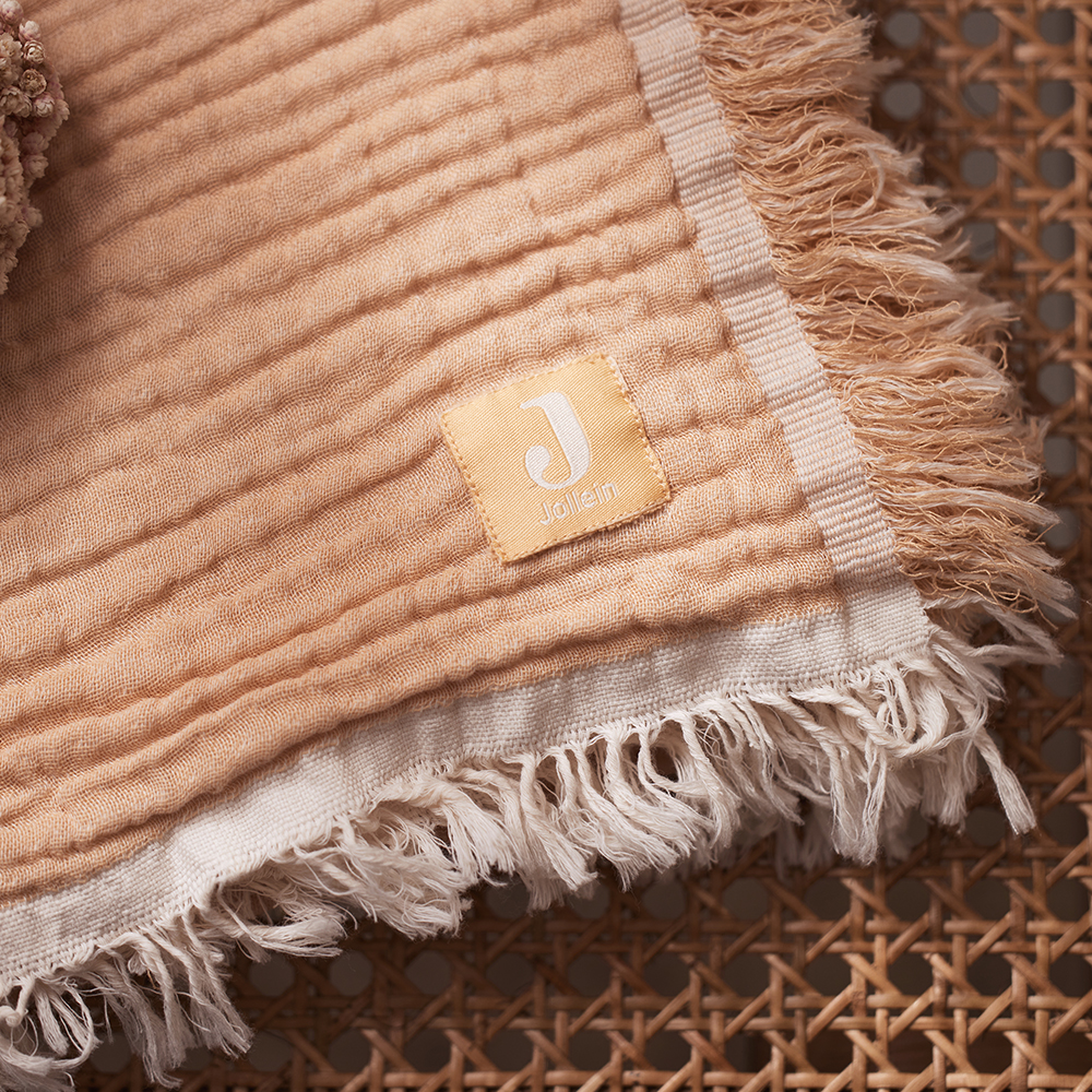 Couverture en coton Fringe Moonstone-Ivory (75 x 100 cm) (Jollein) - Image 3