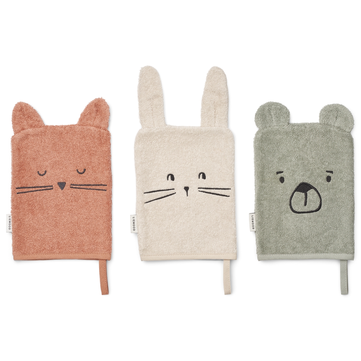 Lot de 3 gants de toilette Sylvester Dove Blue Mix (Liewood) - Couverture