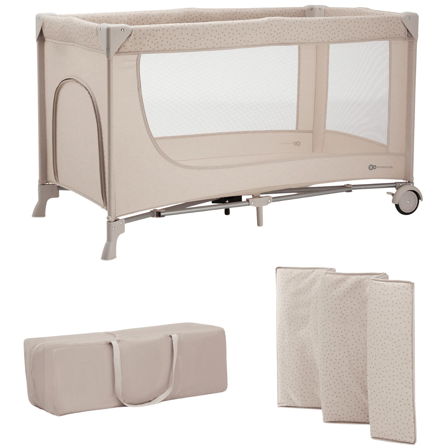 Kinderkraft - Lit parapluie 2 en 1 Joy 2 Beige