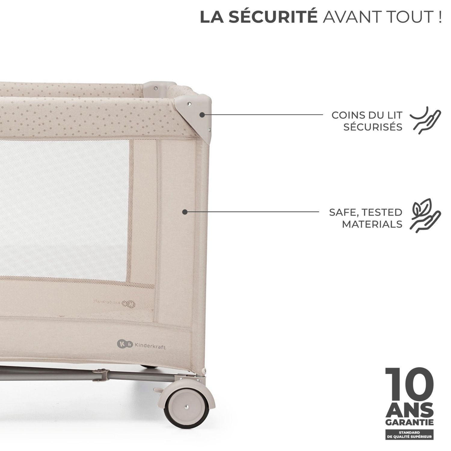 Lit parapluie 2 en 1 Joy 2 Beige (Kinderkraft) - Image 2