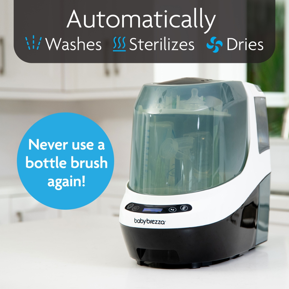 Stérilisateur et sécheur Bottle Washer Pro noir et blanc (babybrezza) - Image 1