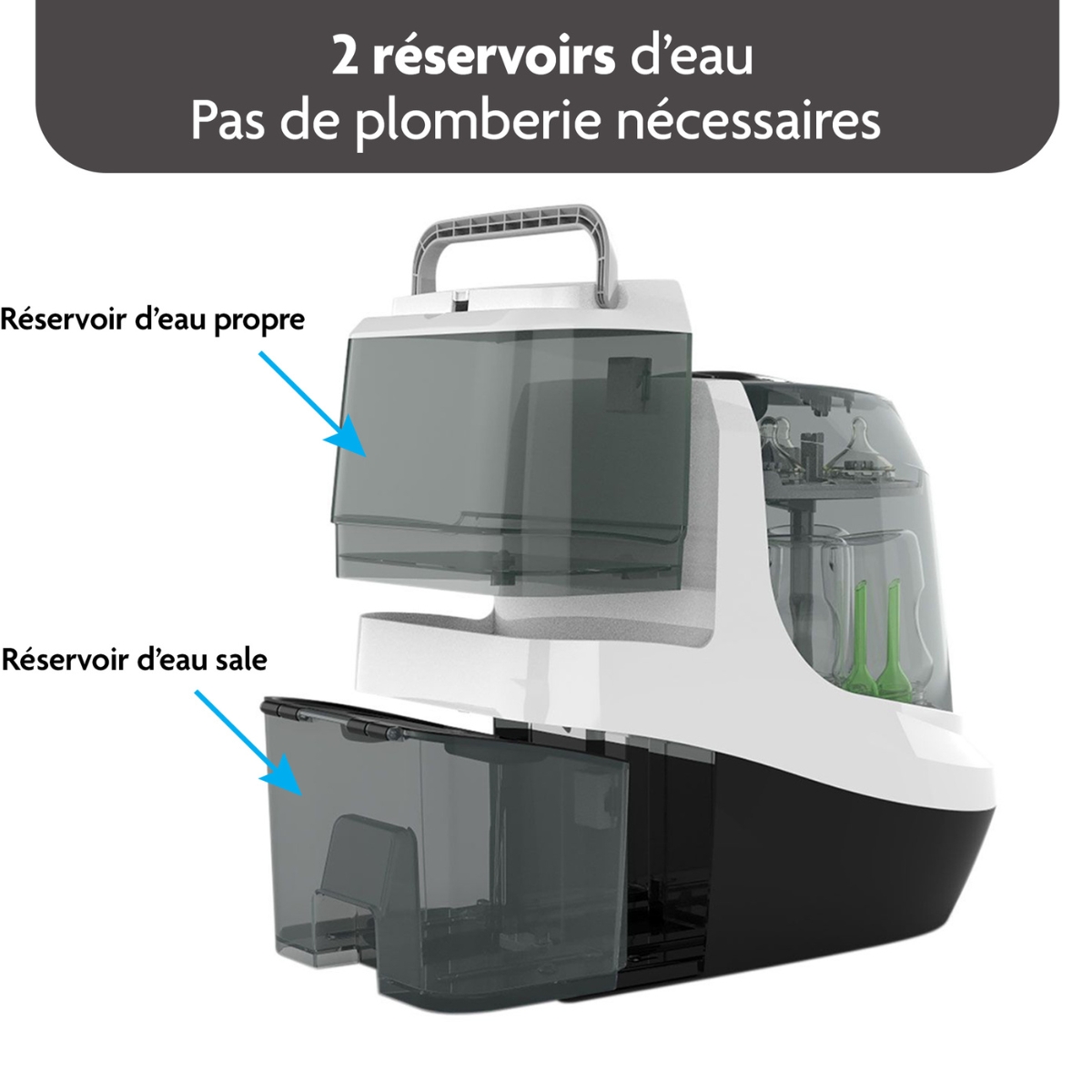 Stérilisateur et sécheur Bottle Washer Pro noir et blanc (babybrezza) - Image 6