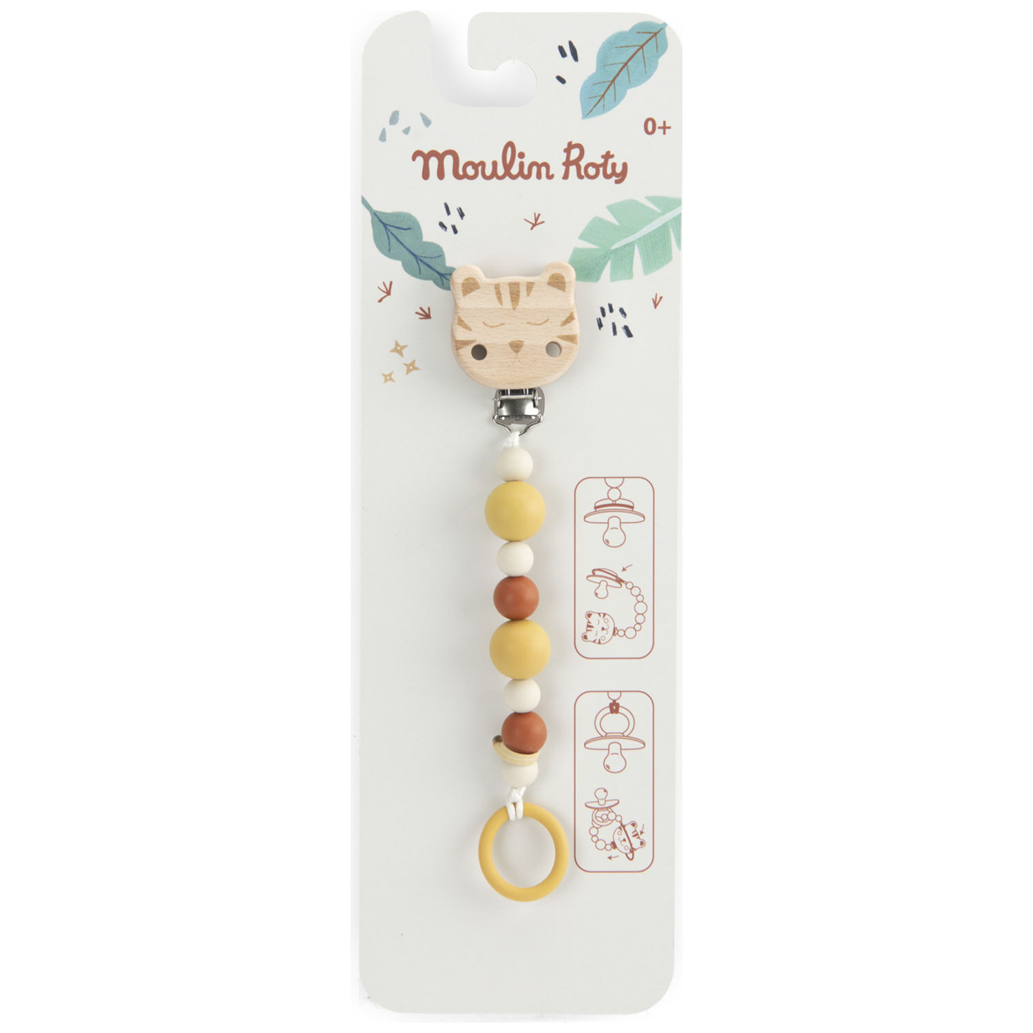 Attache-tétine bois et silicone La forêt Mawa (Moulin Roty) - Image 1