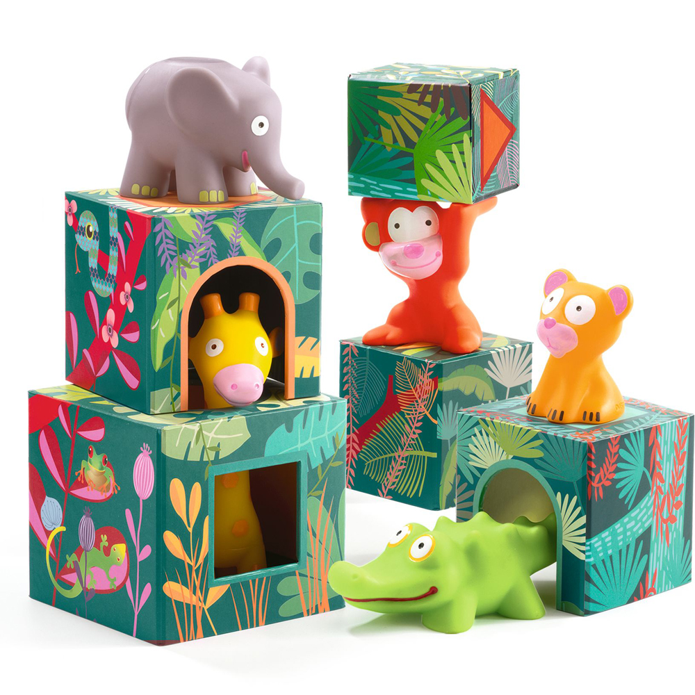 Cubes à empiler Maxi Topani jungle