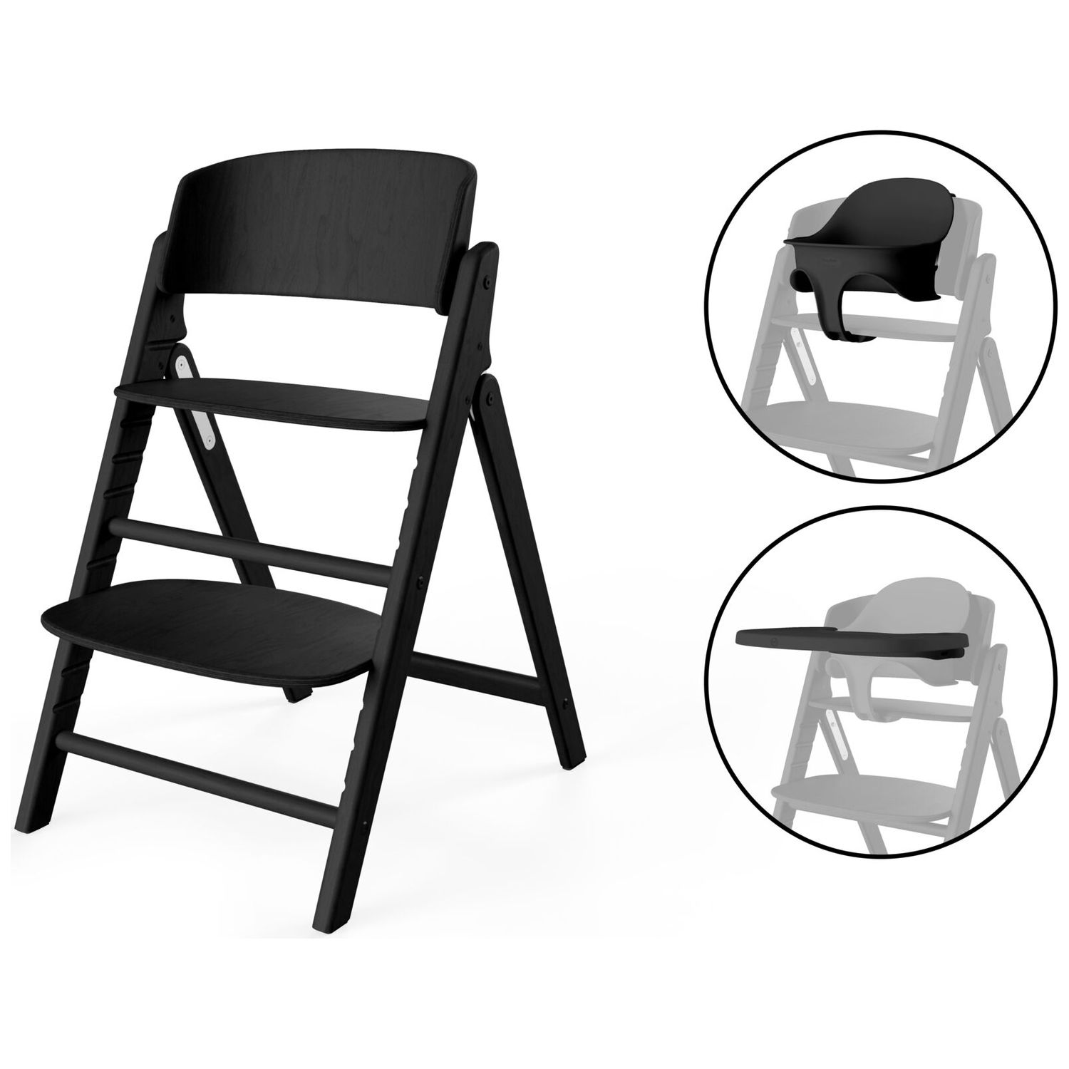 Chaise haute évolutive Click & Fold 3 in 1 Stunning Black