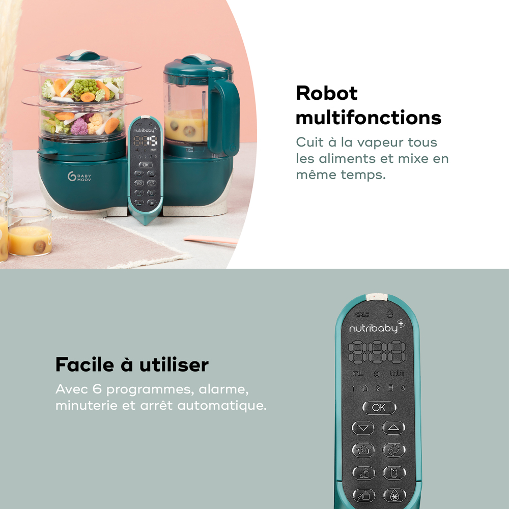 Robot cuiseur Nutribaby+ Opal Green (Babymoov) - Image 6