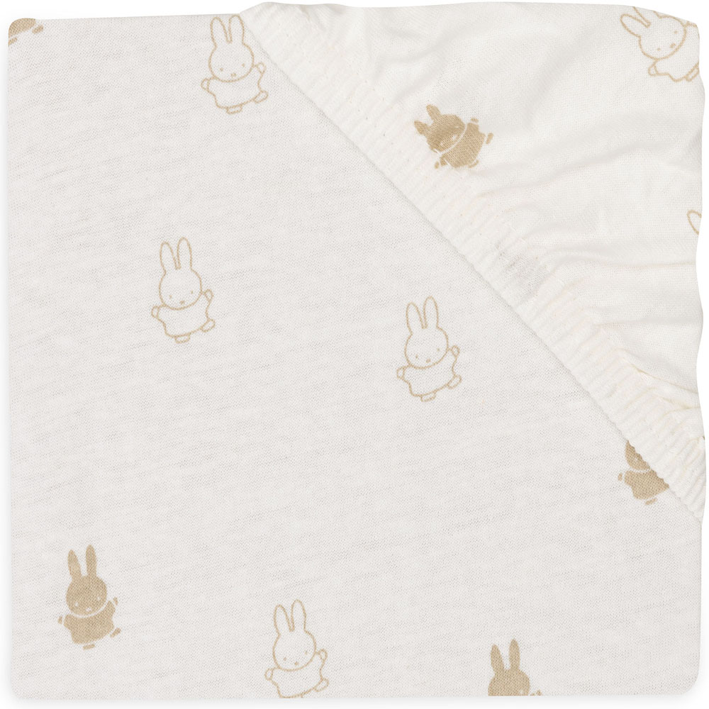 Jollein - Drap housse en jersey Happy Miffy Nougat (40 x 80 cm)