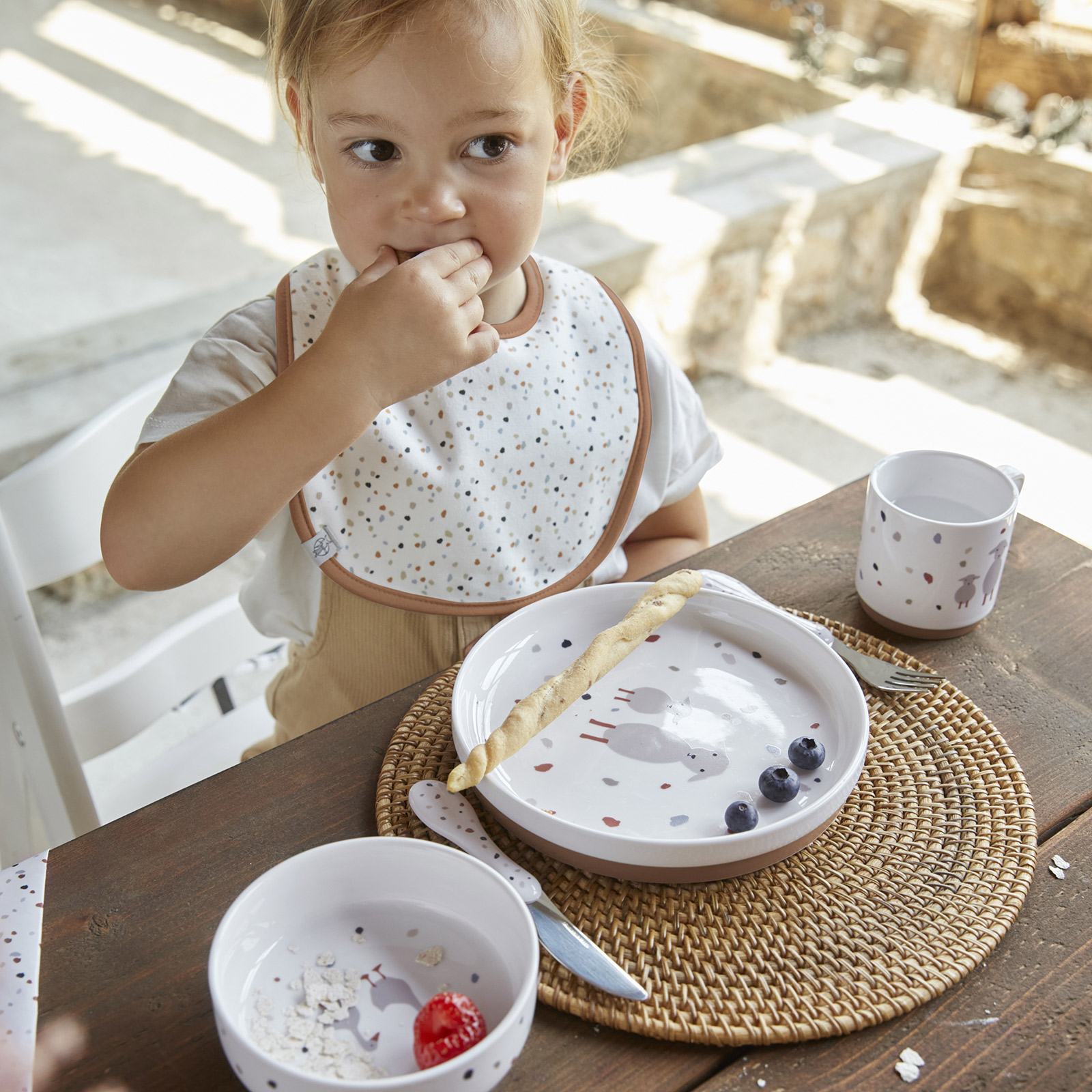 Coffret repas en porcelaine Tiny Farmer mouton et oie (Lassig) - Image 1
