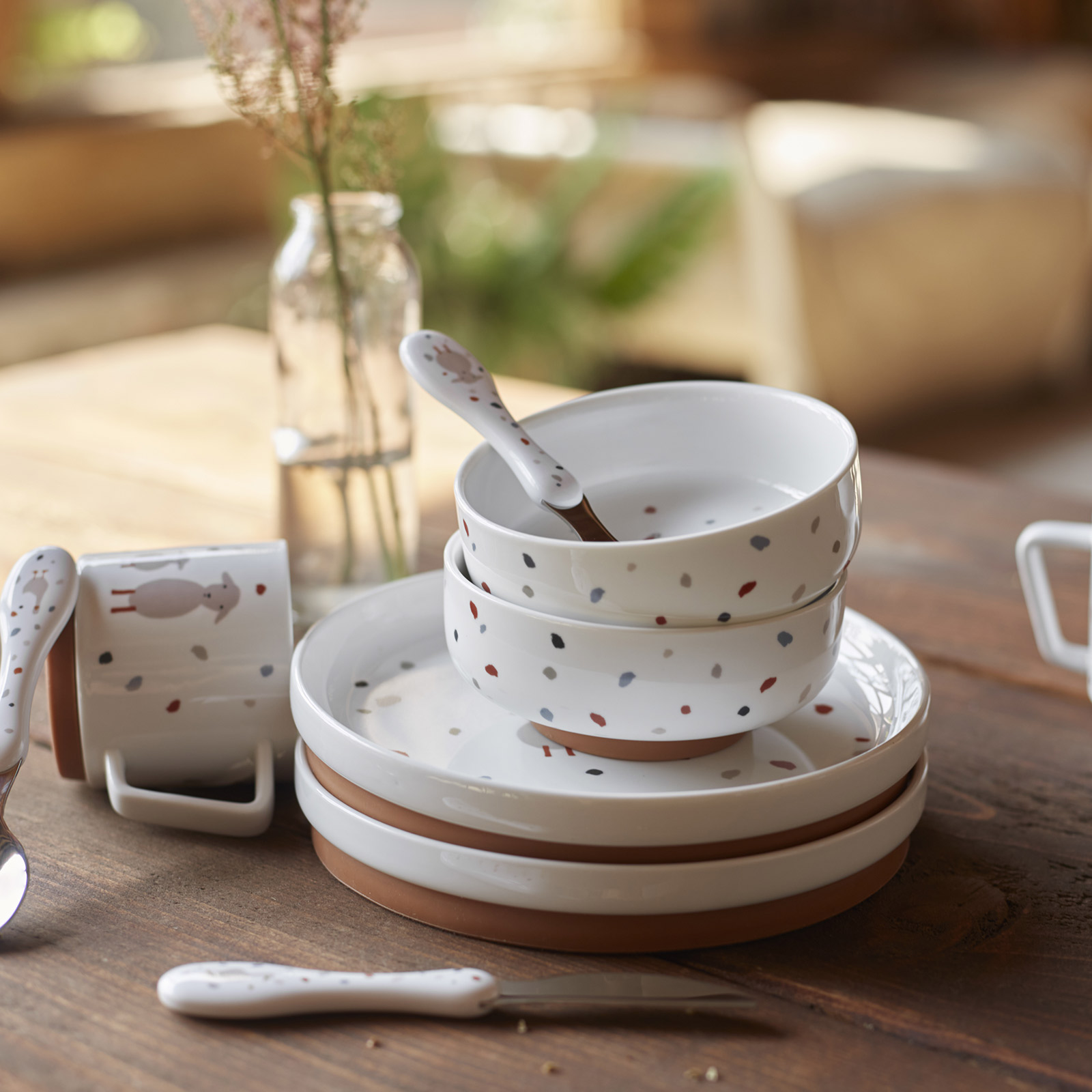 Coffret repas en porcelaine Tiny Farmer mouton et oie (Lassig) - Image 4