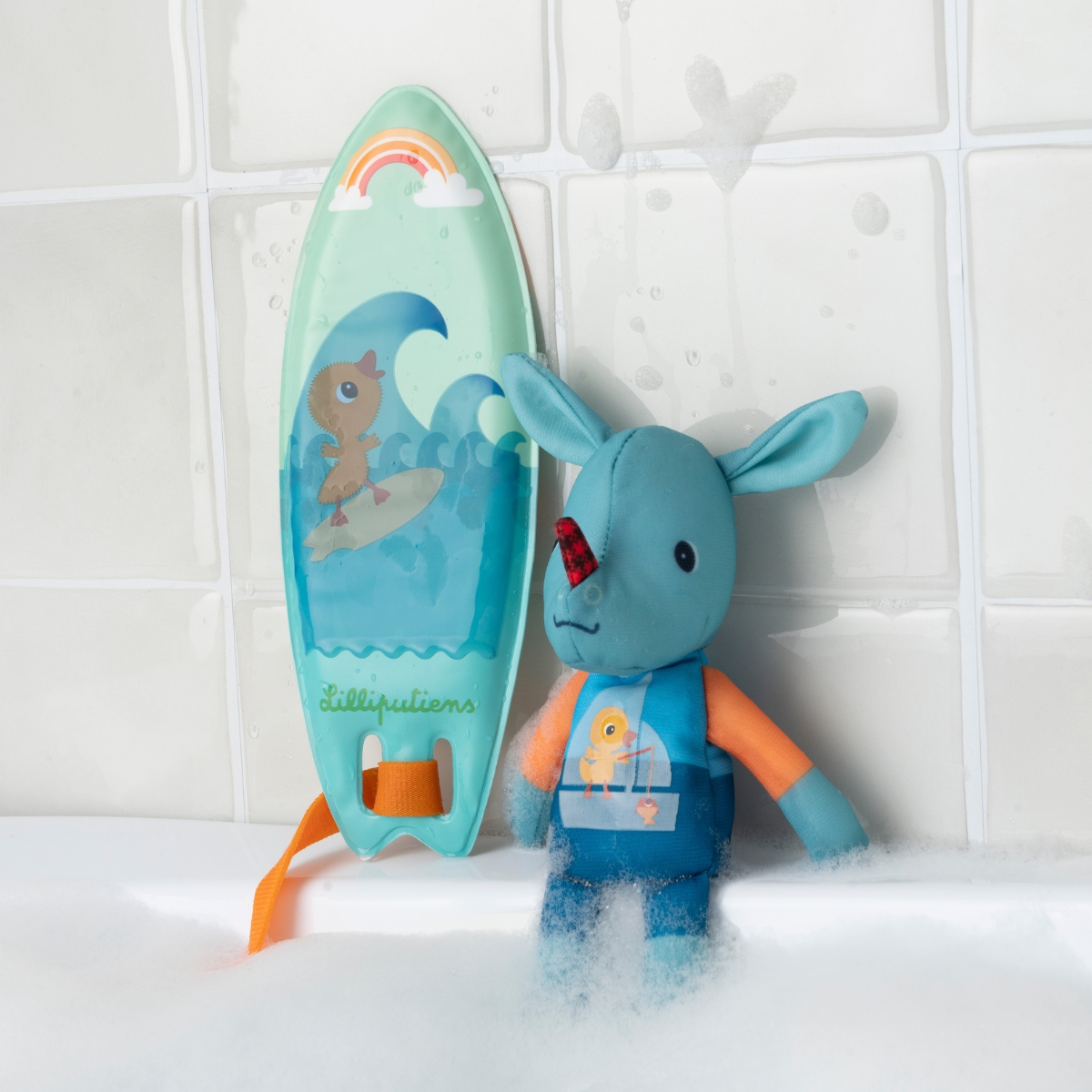 Lilliputiens - Jeu de bain Joe surfeur magique