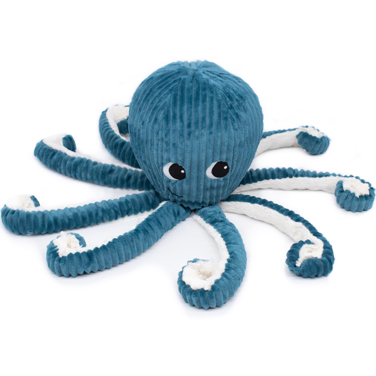 Peluche Filou la pieuvre maman et bébé Les Ptipotos bleu (Les Déglingos) - Image 1