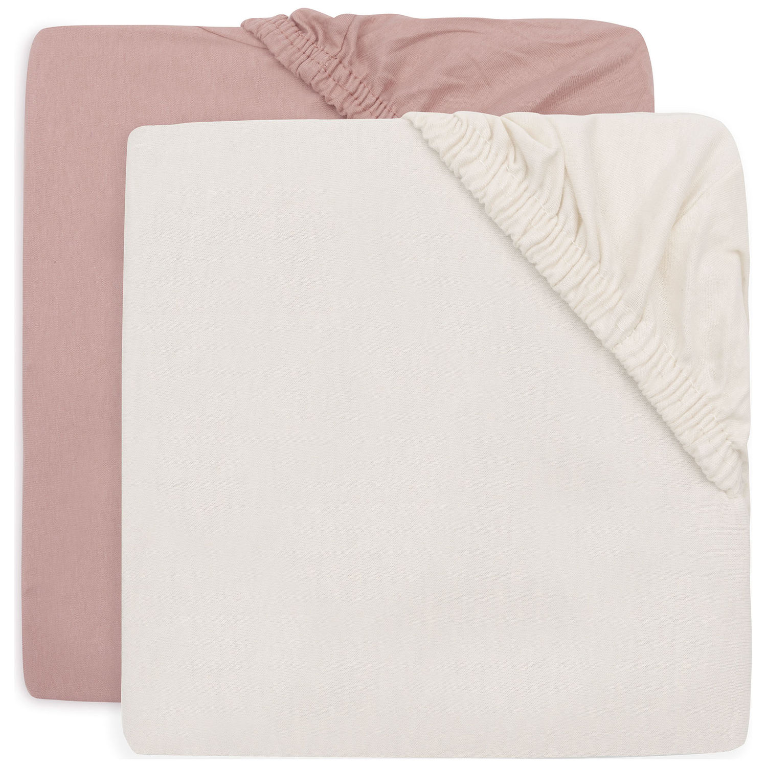 Jollein - Lot de 2 draps-housses en jersey Wild Rose-Ivory (70 x 140 cm)