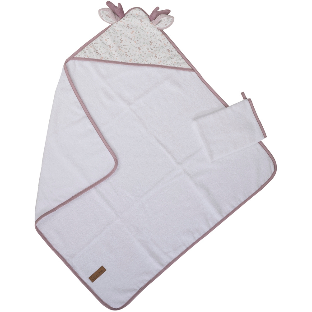 Cape de bain + gant Lilas (75 x 75 cm) (Domiva) - Image 3