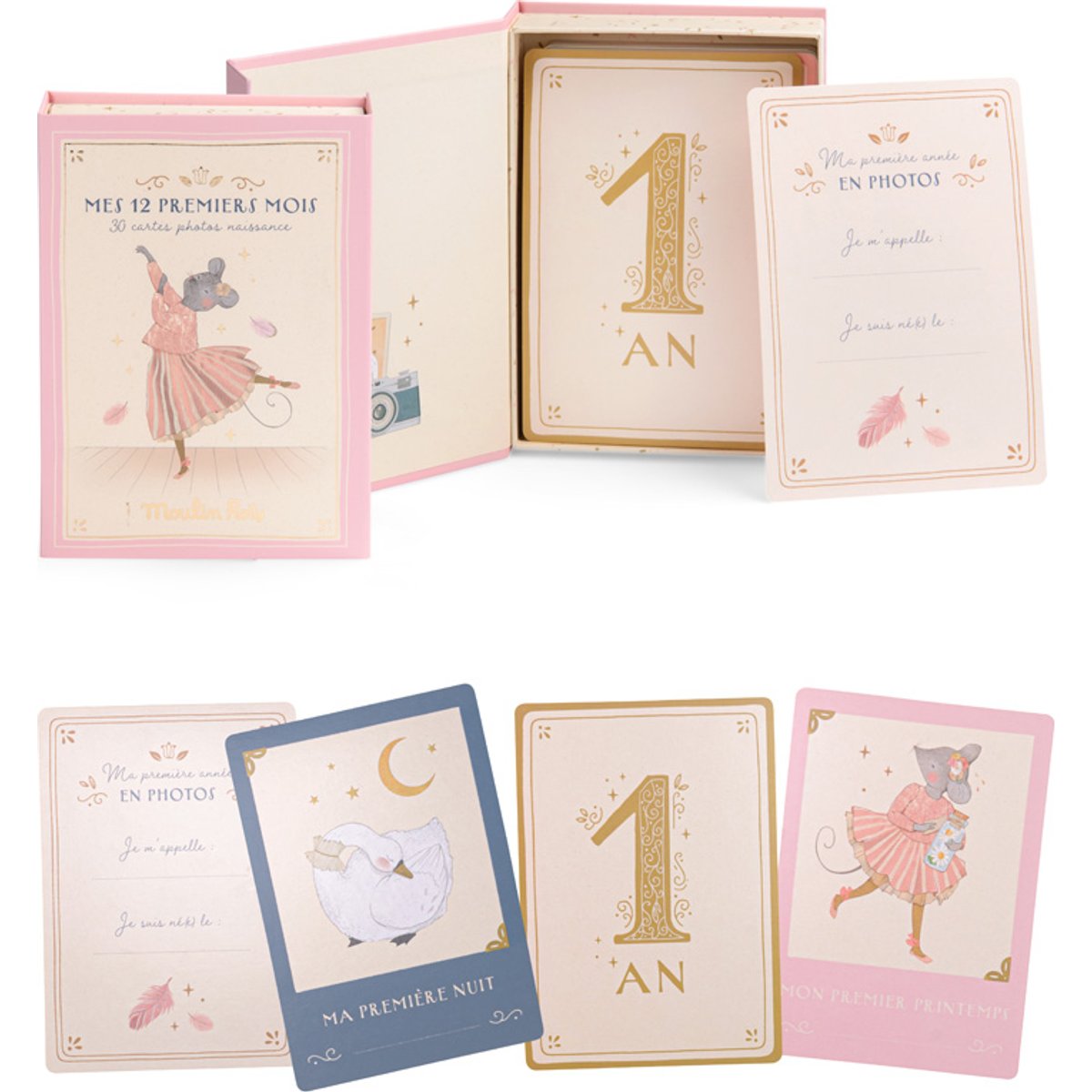 Cartes Mes 12 premiers mois La petite école de danse (30 cartes) (Moulin Roty) - Image 1