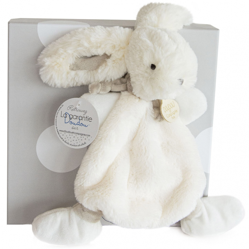 Coffret doudou plat gris Mon tout petit Lapin Bonbon (26 cm) (Doudou et Compagnie) - Image 2