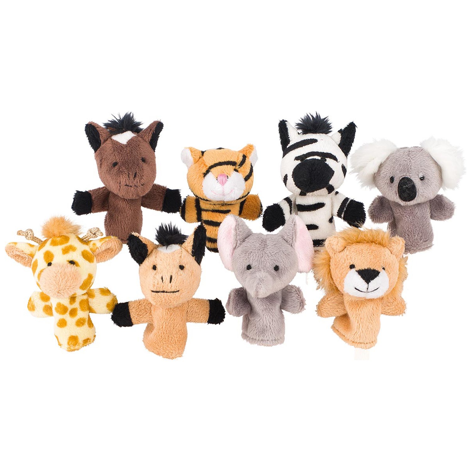 Goki - Lot de 8 marionnettes à doigt animaux sauvages