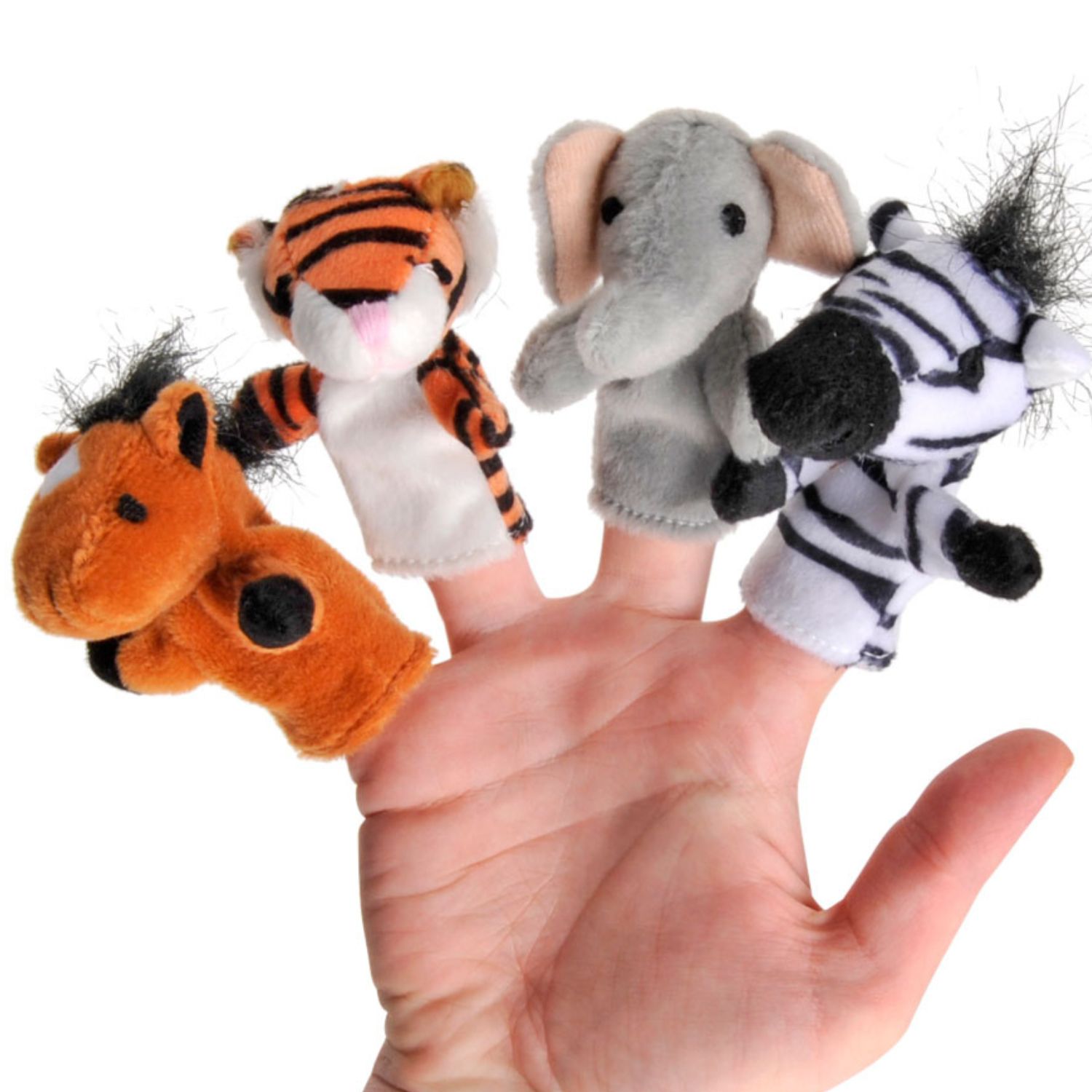 Lot de 8 marionnettes à doigt animaux sauvages (Goki) - Image 1