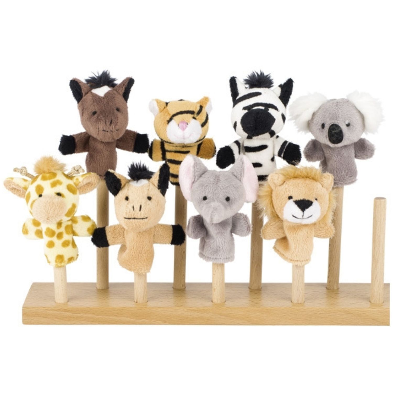 Lot de 8 marionnettes à doigt animaux sauvages (Goki) - Image 3