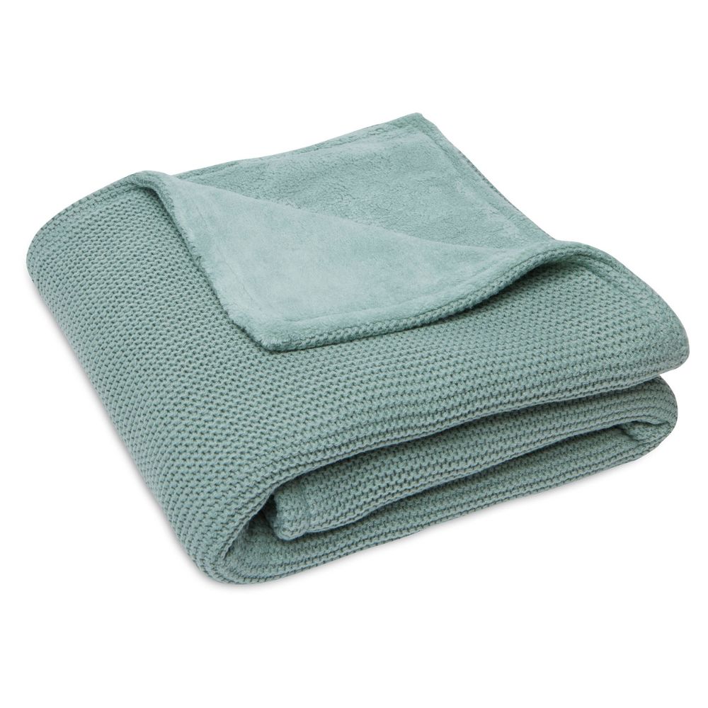 Jollein - Couverture polaire Basic Knit Forest Green (75 x 100 cm)