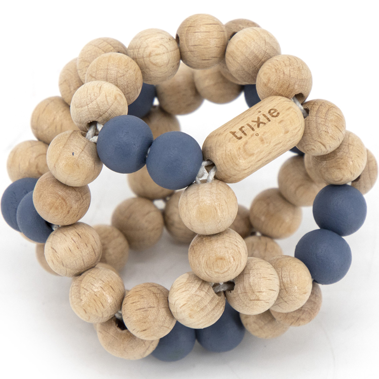 Balle de préhension en bois bleue (Trixie) - Image 1