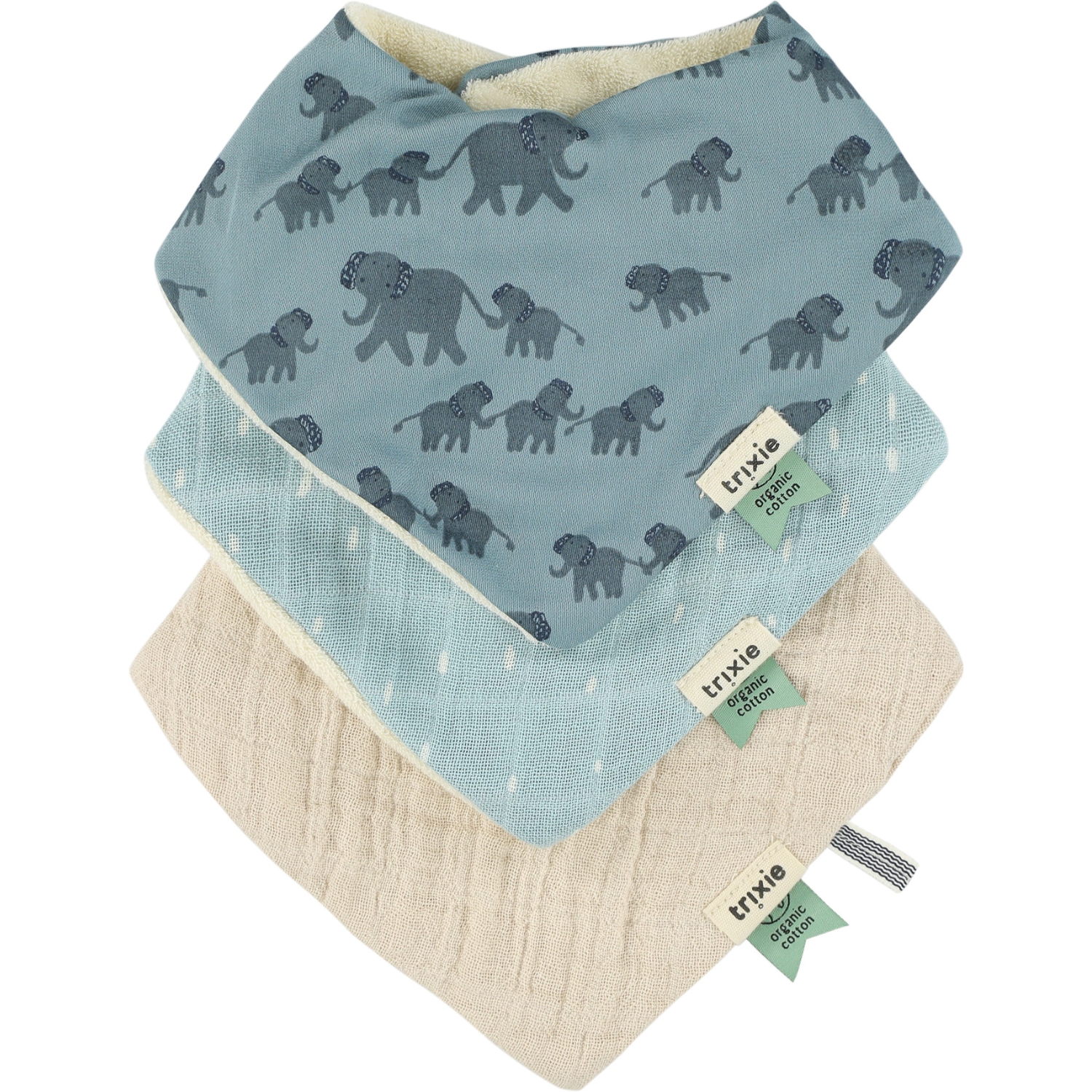 Trixie - Lot de 3 bavoirs bandanas Enchanting Elephant