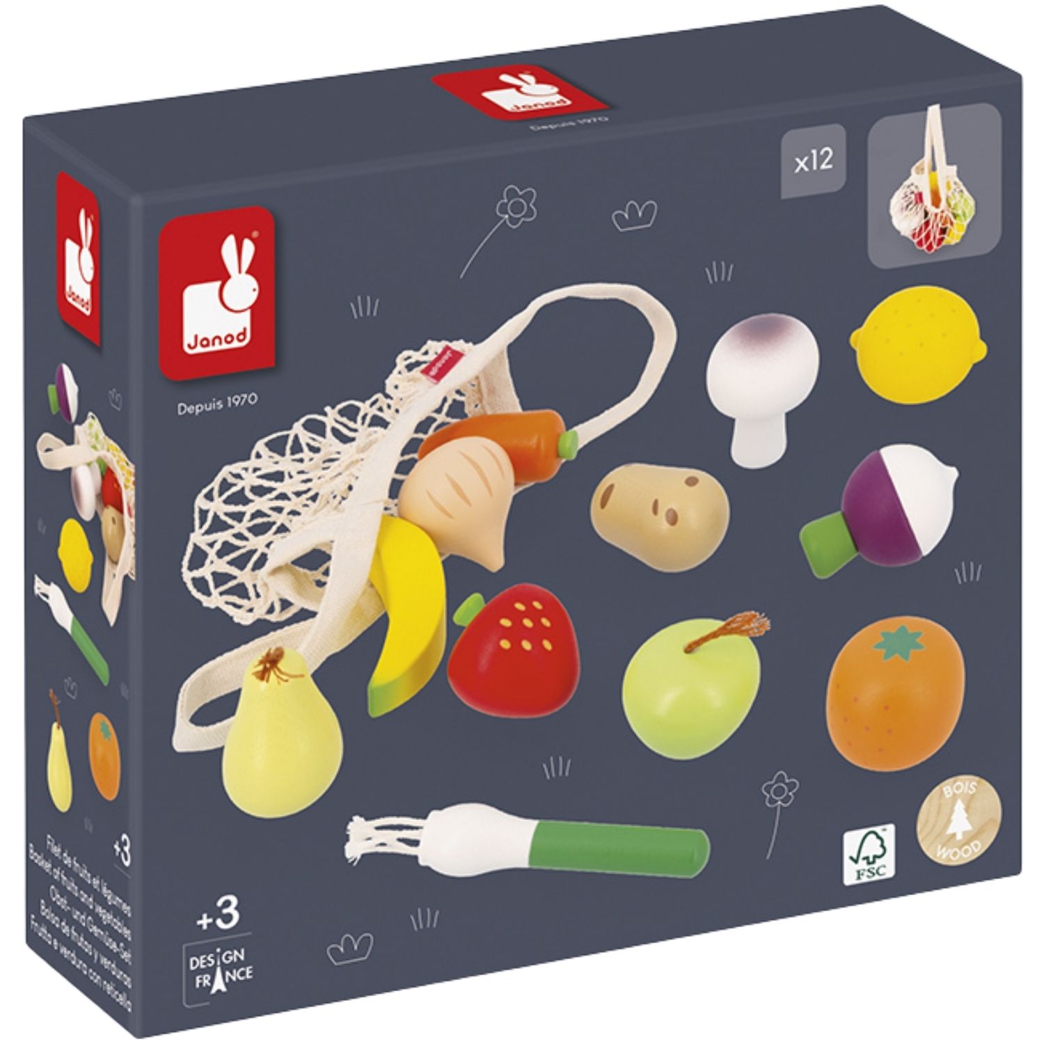 Filet de fruits et légumes Mamie Soleil (12 pièces) (Janod) - Image 9