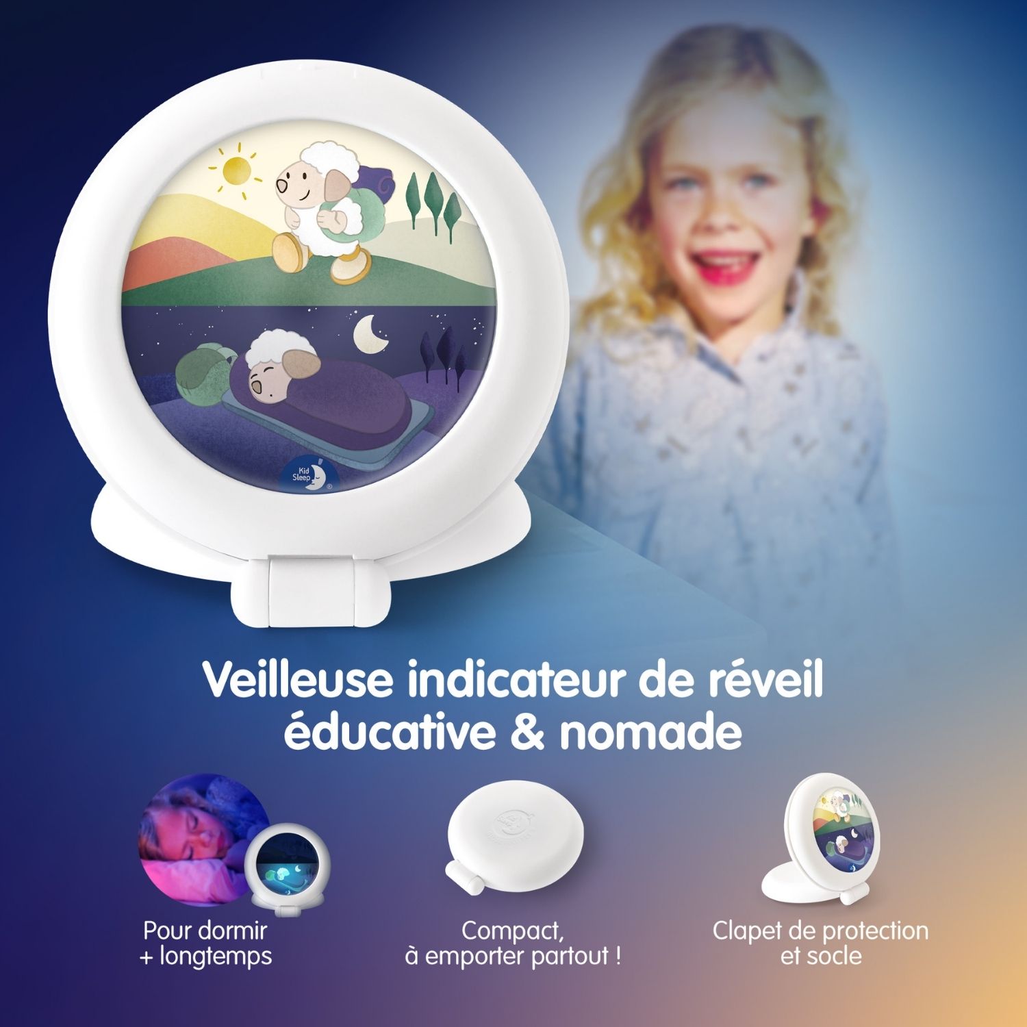 Veilleuse indicateur de réveil Kid'Sleep Globetrotter blanc (Pabobo) - Image 5