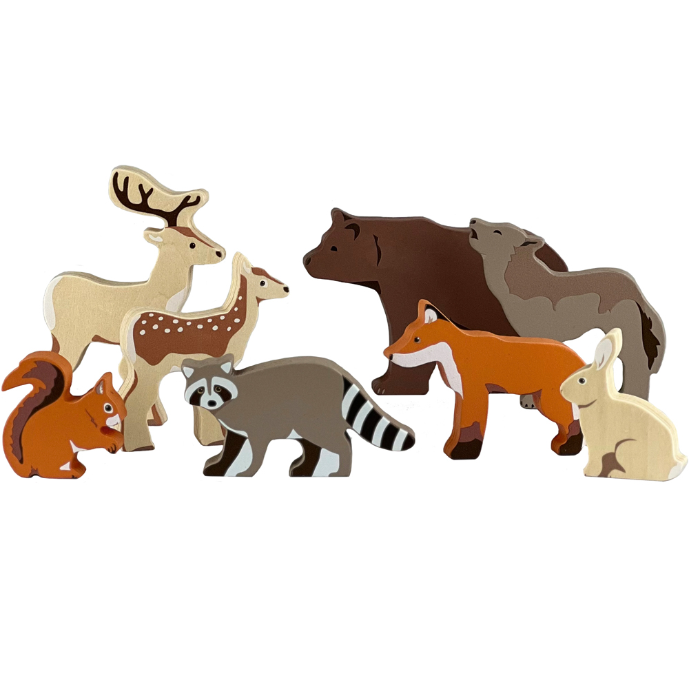Egmont Toys - Set 8 animaux en bois forêt