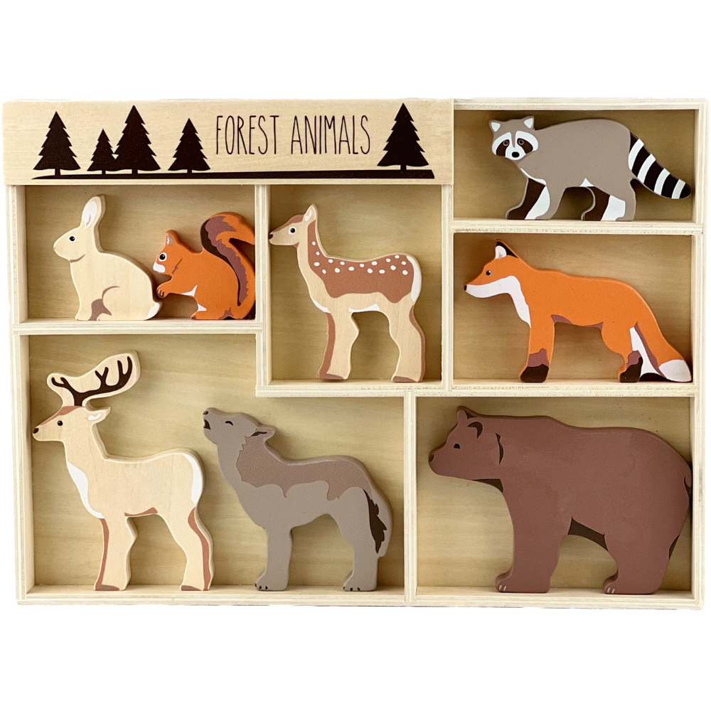 Set 8 animaux en bois forêt (Egmont Toys) - Image 1