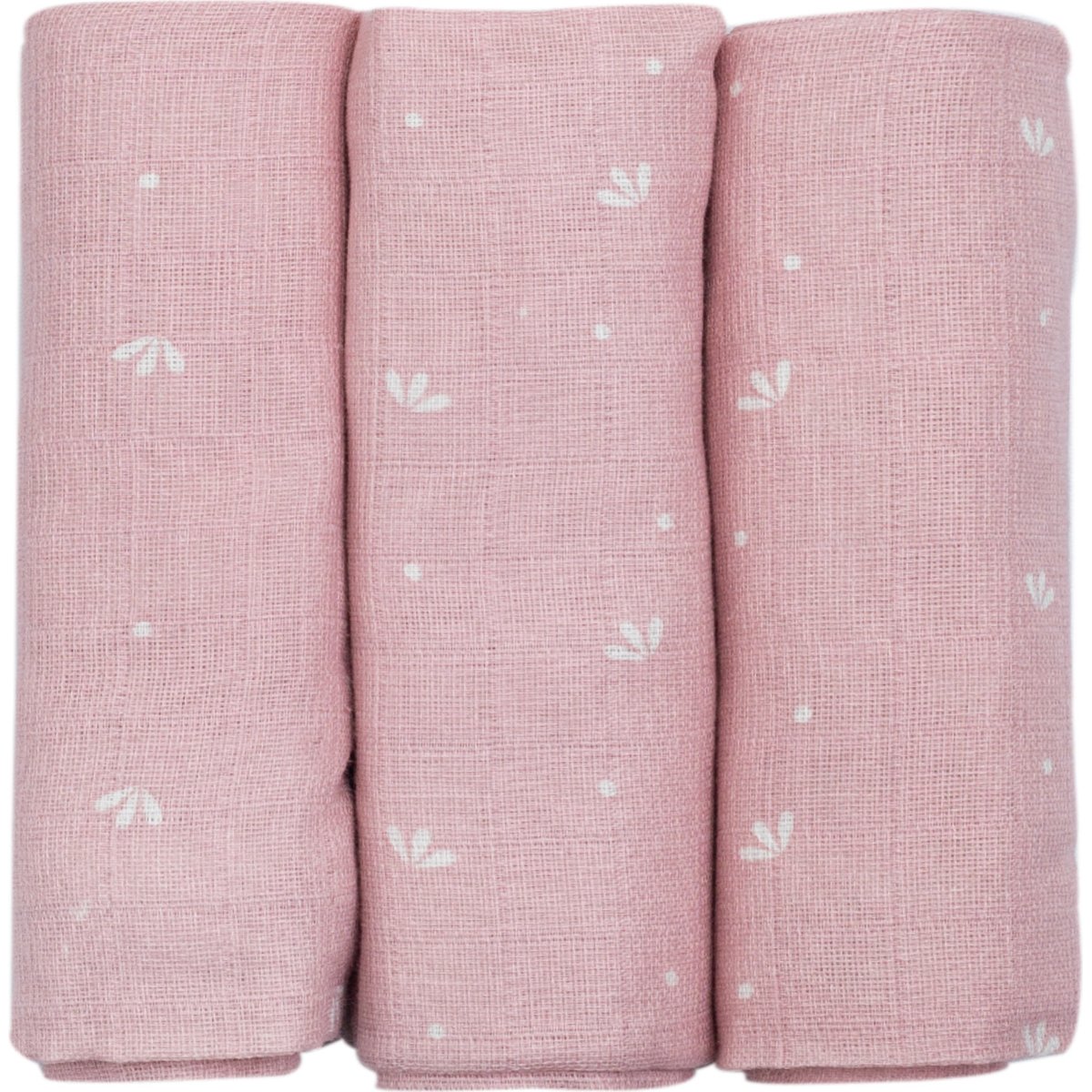 Lot de 3 langes en mousseline Pétales de Roses (70 x 70 cm)