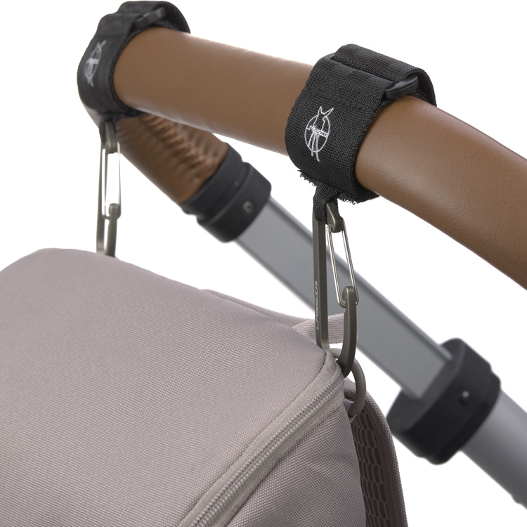 Attaches poussette pour sac à langer avec mousqueton Casual noir (Lassig) - Image 2