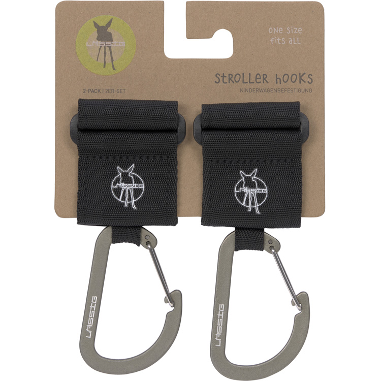 Attaches poussette pour sac à langer avec mousqueton Casual noir (Lassig) - Image 3