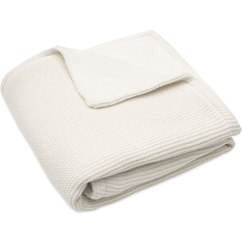 Jollein - Couverture en polaire Basic Knit Ivory (75 x 100 cm)