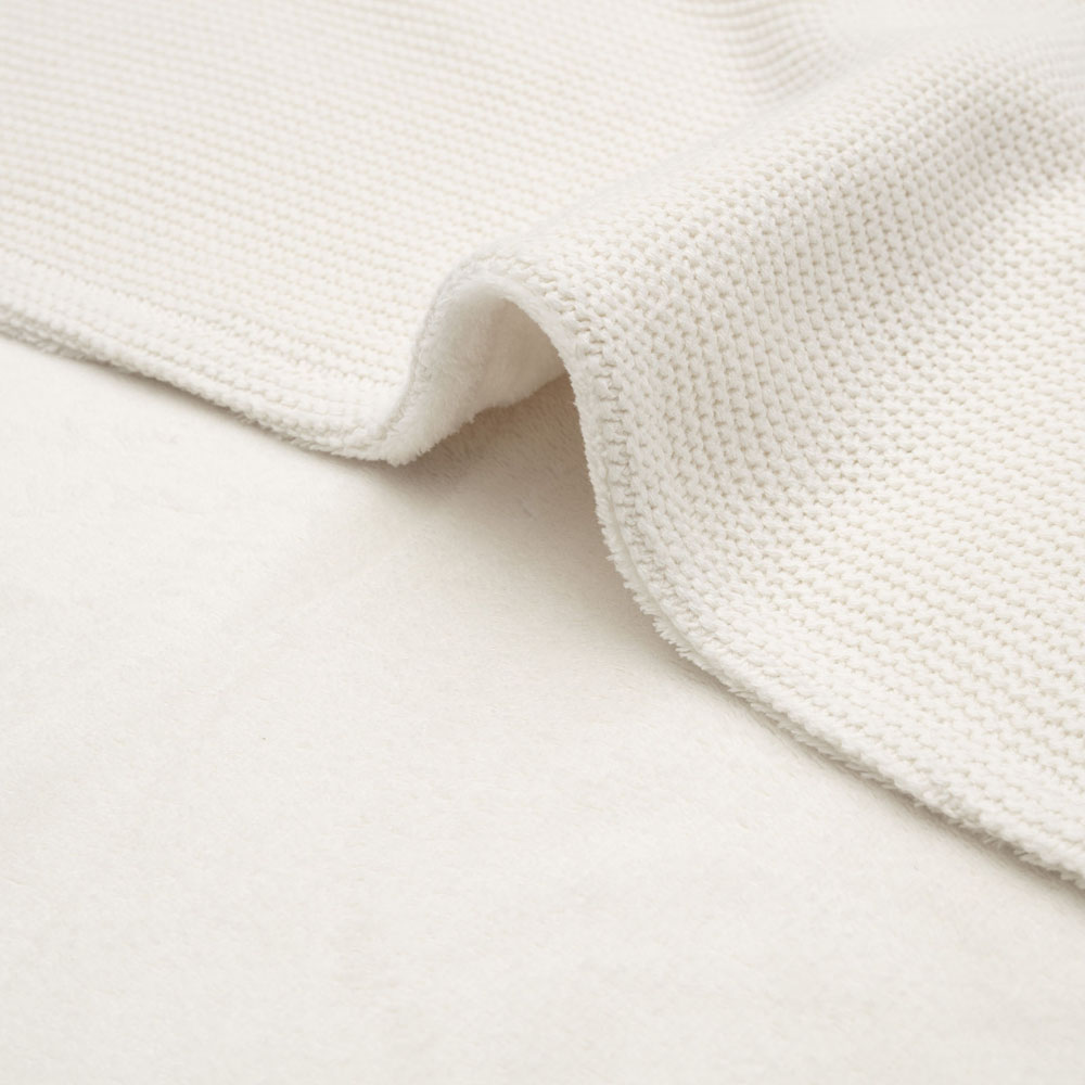Couverture en polaire Basic Knit Ivory (75 x 100 cm) (Jollein) - Image 7