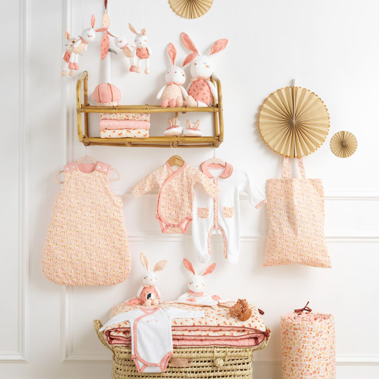 Doudou plat lapin Esmée (44 cm) (Sauthon) - Image 1