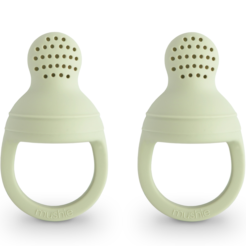 Mushie - Lot de 2 sucettes grignoteuses en silicone Sage